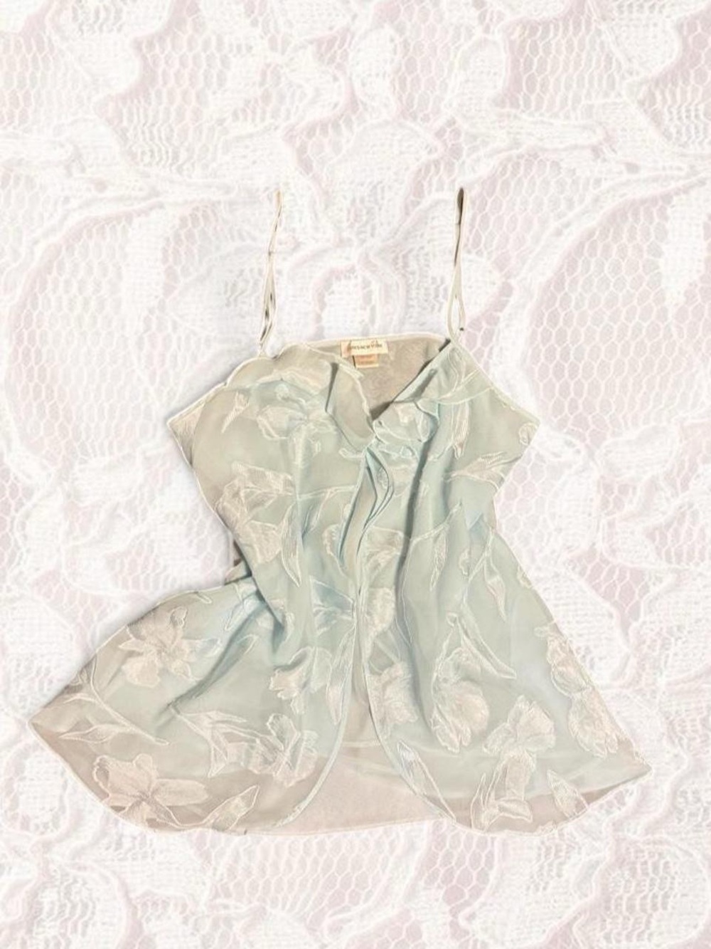 Jones New York Light blue Floral Lace Camisole